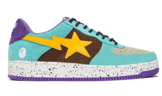 A Bathing Ape Bape Sta Teal Brown Yellow Suede