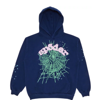 Sp5der OG Web Hoodie Navy