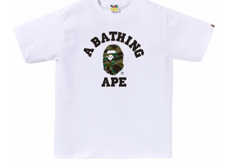 Bape 1st Camo College Tee White/Green