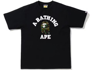 Bape 1st Camo College Tee Black/Green