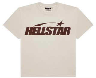 Hellstar Classic Gel Print Tee White/Brown