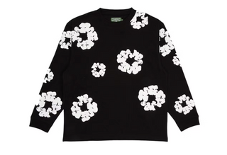 Denim Tears Long Sleeve Cotton Wreath Tee Black
