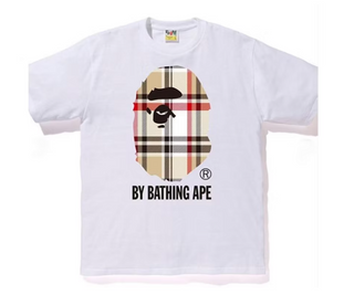 Bape A Bathing Ape Check by Bathing Tee White/Beige