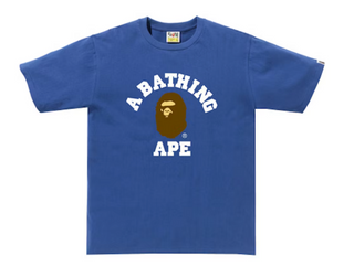 Bape College Tee Blue