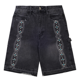 Boredom Kills Western Studded Jorts Black