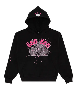 Sp5der Angel Number Hoodie Black