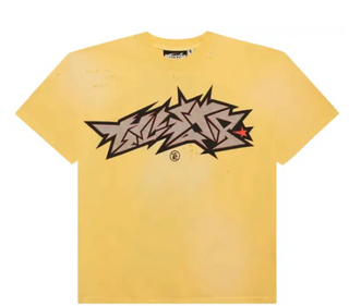 Hellstar Cracked Logo Tee Yellow
