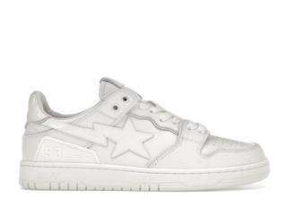 A Bathing Ape Bape SK8 Sta Triple White Patent Leather Sta Logo