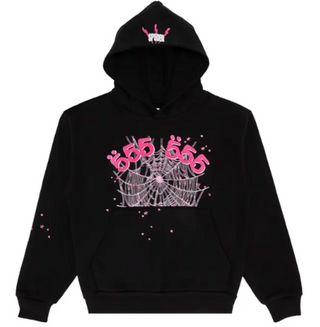 Sp5der Angel Number Hoodie Black