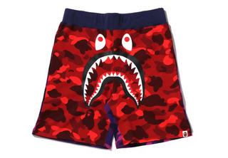 BAPE Crazy Camo Shark Sweat Shorts Red