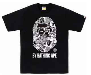 BAPE Comic Art Ape Head Tee Black