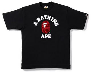 Bape Color Camo College Tee Black/Red