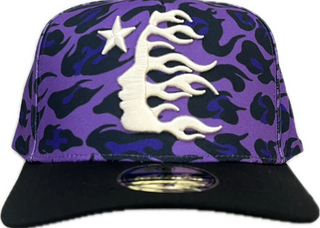 Hellstar Cheetah Snapback Hat Purple