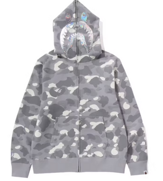 BAPE City Camo Shark Full Zip Hoodie Gray