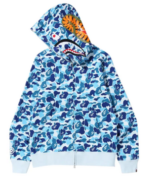 BAPE ABC Camo Shark Full Zip Up Hoodie Blue