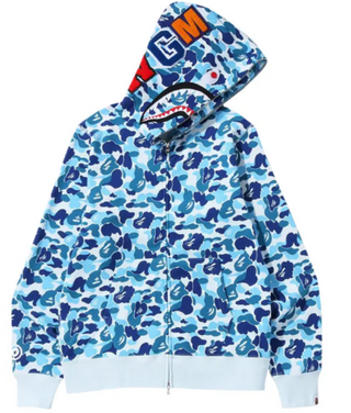 BAPE ABC Camo Shark Full Zip Up Hoodie Blue