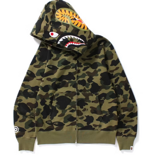 Bape 1st Camo Shark Full Zip Hoodie Green Camo
