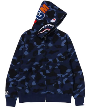 BAPE ABC Camo Shark Full Zip Up Hoodie Navy