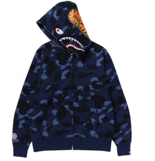 BAPE ABC Camo Shark Full Zip Up Hoodie Navy