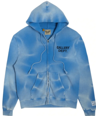 Gallery Dept. Zip Up Hoodie Sun Faded Blue