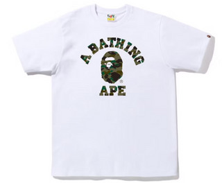 Bape 1st Camo College Tee White/Green