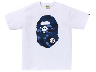 BAPE Color Camo Big Ape Head Tee White/Navy