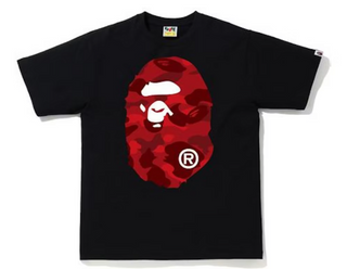 BAPE Color Camo Big Ape Head Tee Black/Red