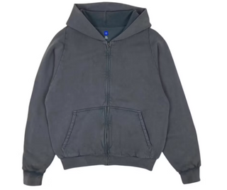 Yeezy Gap Cotton Fleece Zip Up Hoodie Poetic Grey
