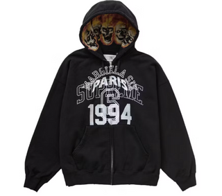 Supreme MM6 Maison Margiela Zip Up Hooded Sweatshirt Black