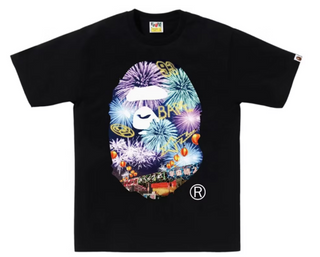 Bape Firework Ape Head Photo Tee Black