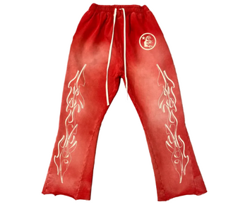 Hellstar Flare Flame Sweatpants Red