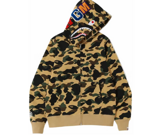 Bape 1st Camo Shark Full Zip Hoodie Yellow