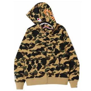 Bape 1st Camo Shark Full Zip Hoodie Yellow