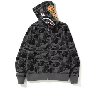 BAPE ABC Camo Shark Full Zip Hoodie Black