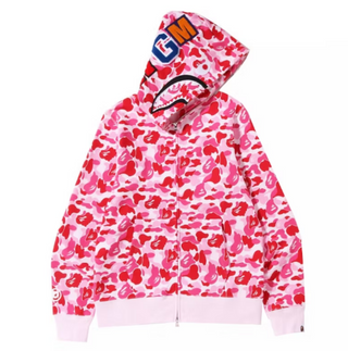 BAPE ABC Camo Shark Full Zip Hoodie Pink