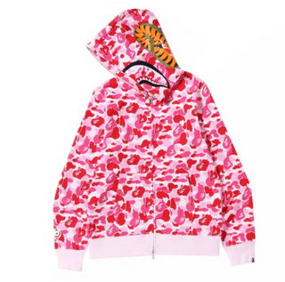 BAPE ABC Camo Shark Full Zip Hoodie Pink