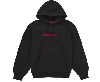 Supreme Swarovski Motion Logo Hooded Sweatshirt Black