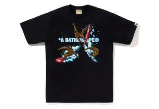 BAPE Surfing Apes Tee Black