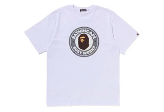 BAPE Cloud Head Monogram Busy Works Tee White