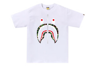 BAPE ABC Camo Shark Tee White/Green/Silver