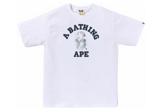 BAPE Bleach Check College Tee White