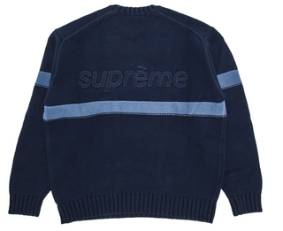 Supreme Tonal Applique Sweater Navy