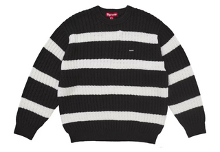 Supreme Loose Gauge Stripe Small Box Sweater Black