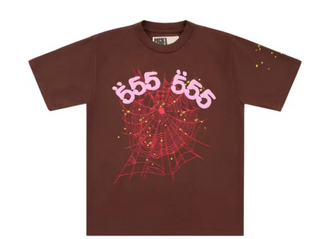Sp5der Angel Number Tee Brown