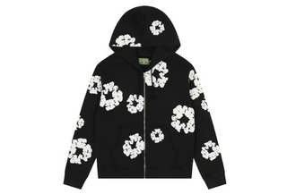Denim Tears Cotton Wreath Zip Hoodie Black