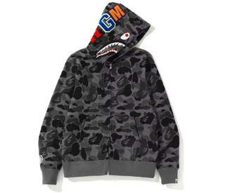 BAPE ABC Camo Shark Full Zip Hoodie Black