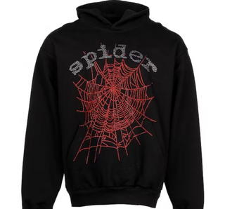 Sp5der OG Rhinestone Hoodie Black