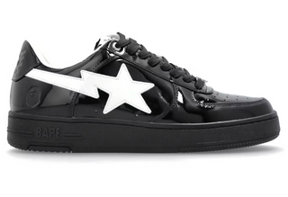 A Bathing Ape Bape Sta #1 Black White Patent Leather