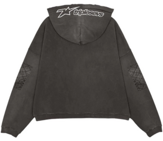 Triple Sevens Moto Zip Up Hoodie Black