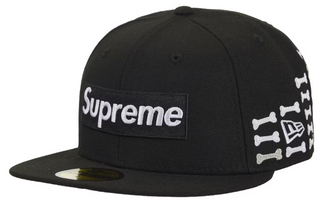 Supreme Bones Box Logo New Era 59Fifty Fitted Hat Black